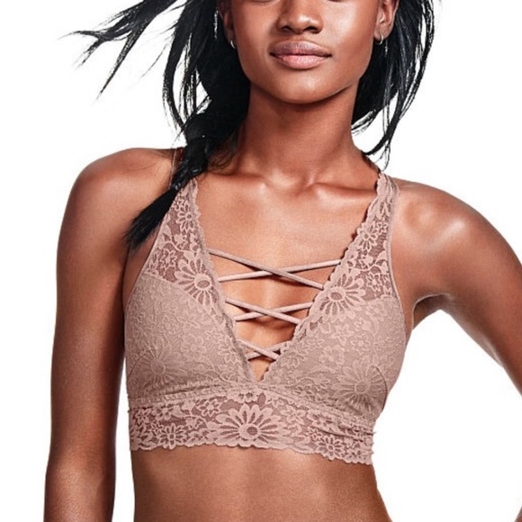 PINK Victoria's Secret Other - Victoria’s Secret PINK Lace-Up Plunge Bralette